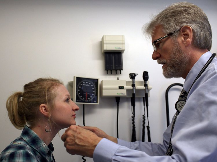 woman doctor patient