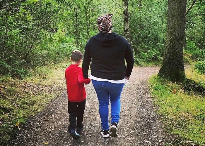 Emma and Josh on a walk