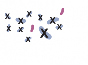 Icon shows that antibiotics kill bacteria causing the illness, as well as good bacteria protecting the body from infection.